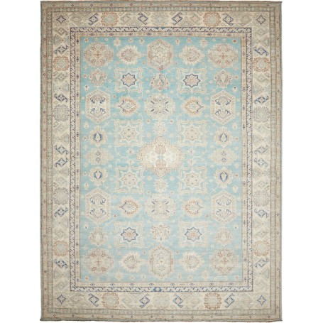 Tappeto Kazak Fine Pakistan Astratto Turchese Beige 276x365
