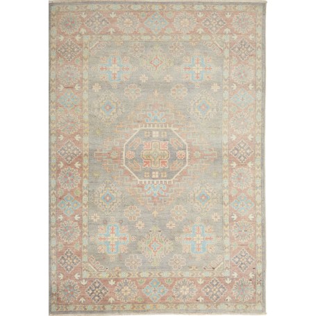 Tappeto Kazak Afghanistan Medaglione Grigio Terracotta 120x1