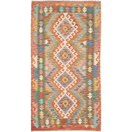 Tappeto Kilim Afghanistan Geometrico Multicolore Vivace 106x