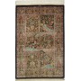 Tappeto Ghom Seta Persia Floreale Nero Policromo 100x149 Cm