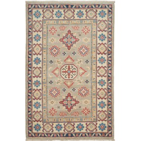 Tappeto Kazak Afghanistan Astratto Beige Rosso 83x125 Cm