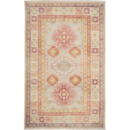 Tappeto Kazak Afghanistan Astratto Beige Rosso 83x125 Cm