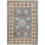 Tappeto Kazak Afghanistan Medaglione Blu Crema 61x89 Cm