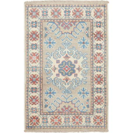 Tappeto Kazak Afghanistan Geometrico Beige Azzurro 57x89 Cm