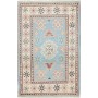 Tappeto Kazak Afghanistan Geometrico Azzurro Crema 61x94 Cm