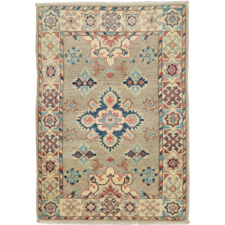 Tappeto Kazak Afghanistan Geometrico Beige Blu 63x91 Cm