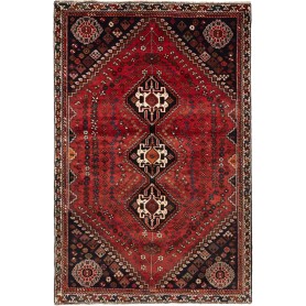 Tappeto Shiraz Persia Astratto Rosso Blu Scuro 172x267 Cm