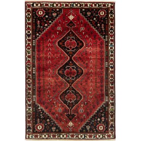 Tappeto Shiraz Persia Astratto Rosso Scuro Nero 163x253 Cm