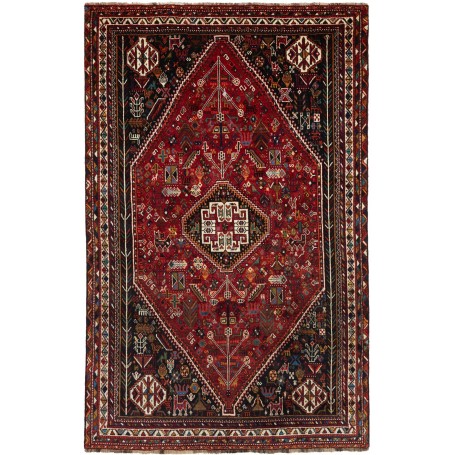 Tappeto Shiraz Persia Medaglione Rosso Blu 174x274 Cm