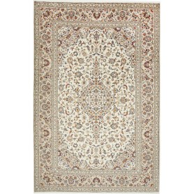 Tappeto Kashan Persia Medaglione Avorio Blu 202x308 Cm
