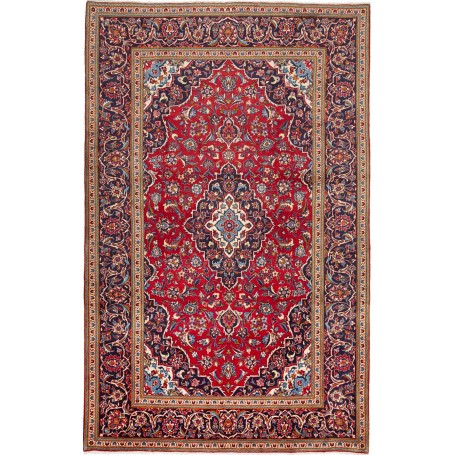 Tappeto Ardakan Persia Medaglione Rosso Blu Scuro 197x313 Cm