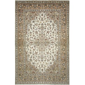 Tappeto Kashan Persia Medaglione Avorio Beige 198x312 Cm