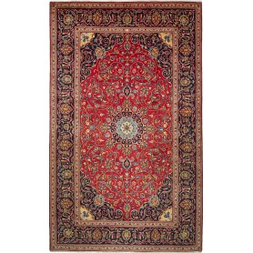 Tappeto Ardakan Persia Medaglione Rosso Blu Scuro 196x327 Cm