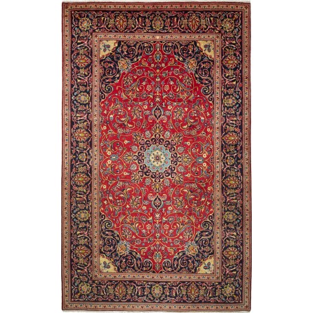 Tappeto Ardakan Persia Medaglione Rosso Blu Scuro 196x327 Cm