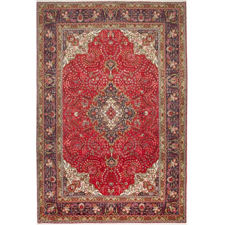 Tappeto Tabriz Persia Medaglione Rosso Blu 200x296 Cm