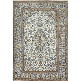 Tappeto Kashan Persia Medaglione Avorio Blu 200x293 Cm