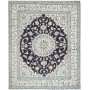 Tappeto Nain Kashmar Persia Medaglione Blu Scuro Crema 206x2
