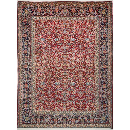 Tappeto Kerman Persia Floreale Rosso Blu 258x350 Cm
