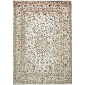 Tappeto Kashan Persia Medaglione Avorio Blu 240x340 Cm