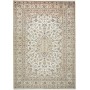 Tappeto Kashan Persia Medaglione Avorio Blu 240x340 Cm