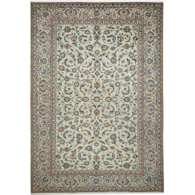 Tappeto Kashan Persia Floreale Crema Blu 243x350 Cm