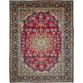 Tappeto Nadjafabad Persia Medaglione Rosso Blu 300x390 Cm