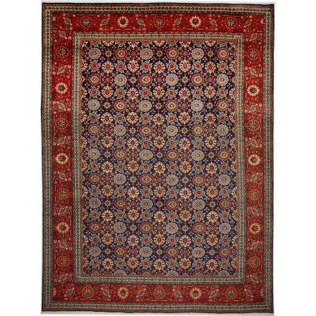 Tappeto Tabriz Persia Floreale Blu Rosso 298x400 Cm