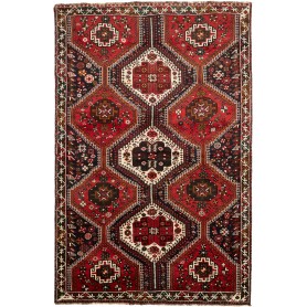 Tappeto Shiraz Persia Astratto Rosso Blu 175x267 Cm