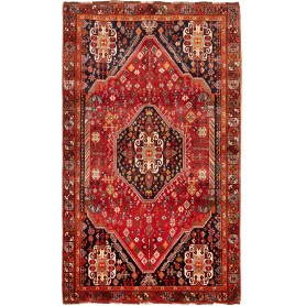 Tappeto Geometrico Rosso Blu 158x263 Cm