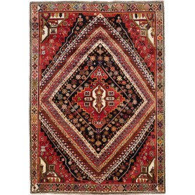 Tappeto Shiraz Persia Geometrico Rosso Nero 180x260 Cm