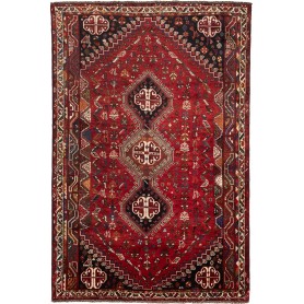 Tappeto Shiraz Persia Geometrico Rosso Nero 172x260 Cm