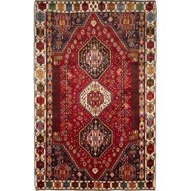 Tappeto Shiraz Persia Geometrico Rosso Blu 188x290 Cm