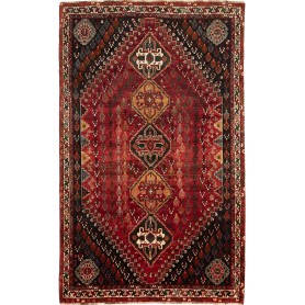 Tappeto Shiraz Persia Astratto Rosso Nero 167x273 Cm