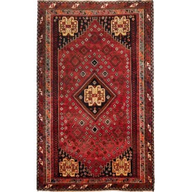 Tappeto Medaglione Rosso Nero 160x260 Cm