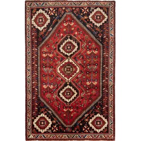 Tappeto Shiraz Persia Geometrico Rosso Nero 168x260 Cm