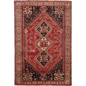 Tappeto Shiraz Persia Geometrico Rosso Nero 170x260 Cm