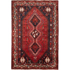 Tappeto Shiraz Persia Geometrico Rosso Blu Scuro 170x250 Cm