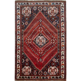 Tappeto Shiraz Persia Medaglione Rosso Blu 160x250 Cm