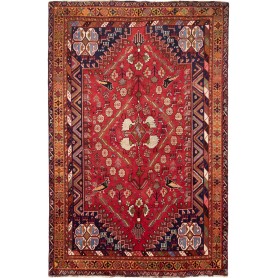 Tappeto Geometrico Rosso Blu 168x255 Cm