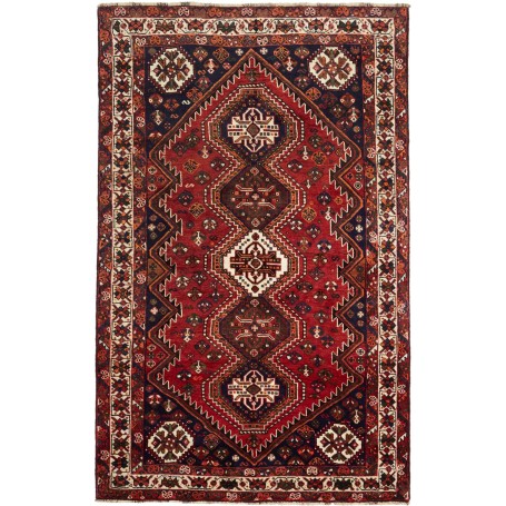 Tappeto Shiraz Persia Geometrico Rosso Blu 160x258 Cm
