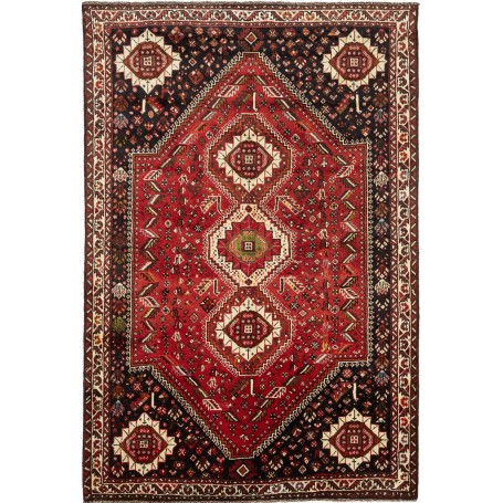 Tappeto Shiraz Persia Geometrico Rosso Blu 173x260 Cm
