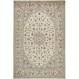 Tappeto Kashan Persia Medaglione Avorio Blu 200x302 Cm