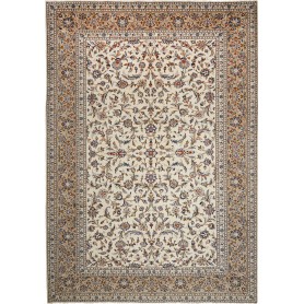 Tappeto Kashan Persia Medaglione Avorio Beige 258x367 Cm