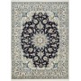 Tappeto Nain Kashmar Persia Medaglione Blu Notte Crema Azzur