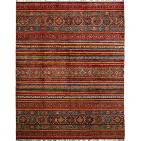 Tappeto Samarkand Pakistan A Righe Multicolore 253x310 cm