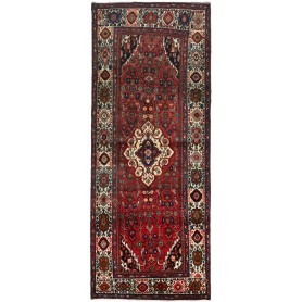 Tappeto Hosseinabad Persia Medaglione Rosso Crema 137x350 Cm