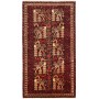 Tappeto Baluch Persia Astratto Rosso Blu 102x190 Cm