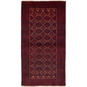 Tappeto Baluch Persia Geometrico Rosso Bordeaux Blu Scuro 10