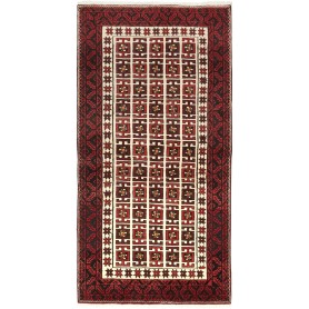 Tappeto Baluch Persia Geometrico Rosso Nero 97x187 Cm