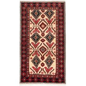 Tappeto Baluch Persia Geometrico Panna Rosso 110x200 Cm